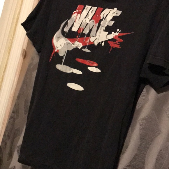 Black Nike Tee with Red White andd Grey Logo - Picture 2 of 3
